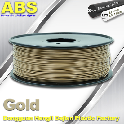 Kundenspezifisches Goldleitfähiger ABS 3d Drucker-Faden Plastik 1,75 Millimeter/3.0mm