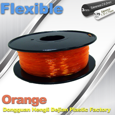 Orange flexible Faden-Verbrauchsmaterialien des Drucker-3D mit großer Adhäsion