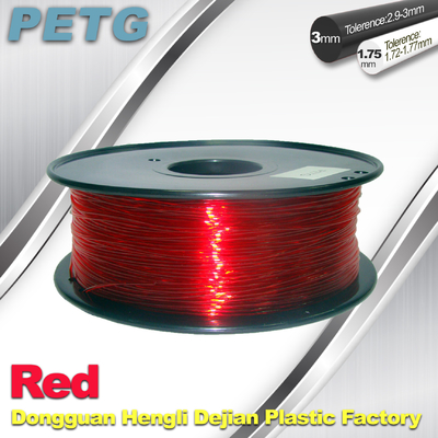 Drucker-Faden-Säure-und Alkali-Widerstand des Höhen-transparenter Rot-PETG 3D 1.0kg/Rolle