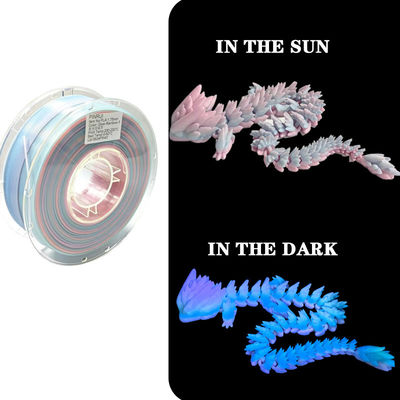 PINRUI Glow Rainbow PLA 1kg 1,75mm Farbänderung im Dunkeln für 3D-Drucker