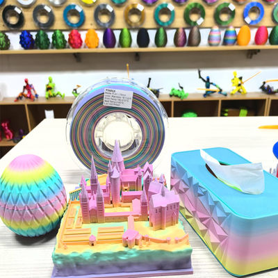 PINRUI 3D-Drucker Filament Regenbogen Traumfarbe 1,75 mm 1 kg Mehrfarben passen in die meisten FDM-Drucker